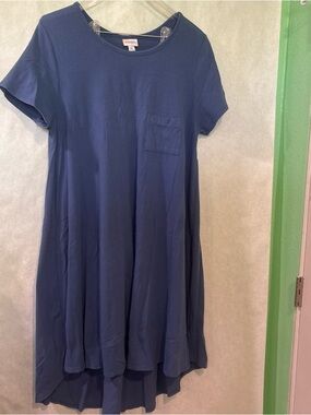 LuLaRoe Classic Navy Crewneck Tee Carley Dress size XL